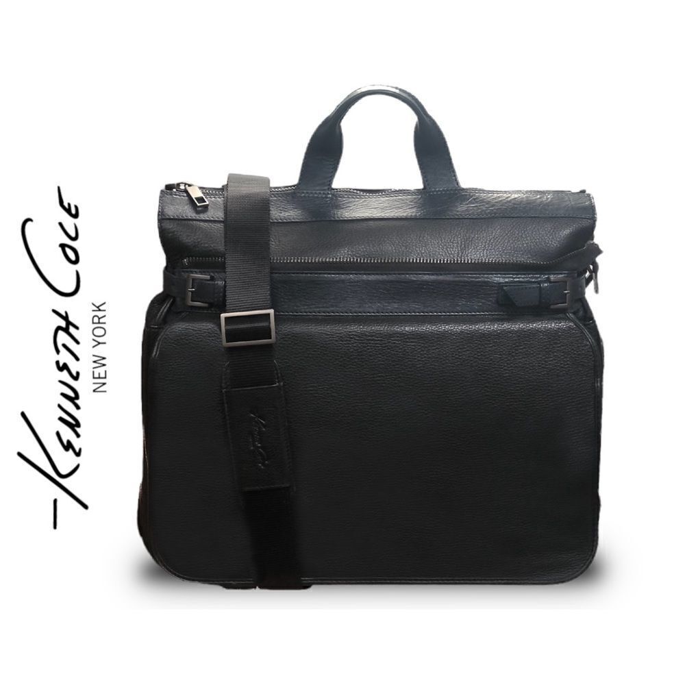 UNISEX Leather Briefcase Attaché Computer Overnight Bag + Bonus Wallet